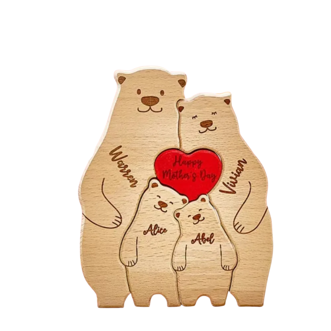 Rompecabezas familiar de madera personalizado