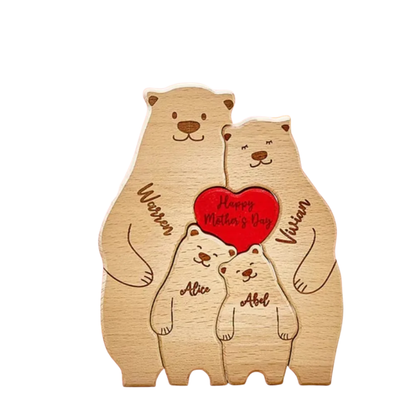 Rompecabezas familiar de madera personalizado