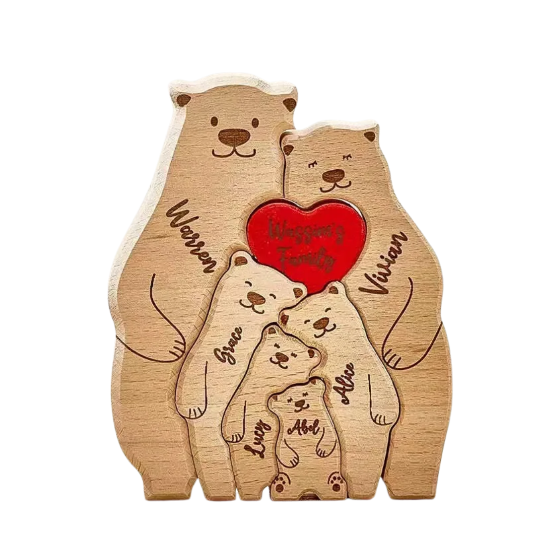 Rompecabezas familiar de madera personalizado
