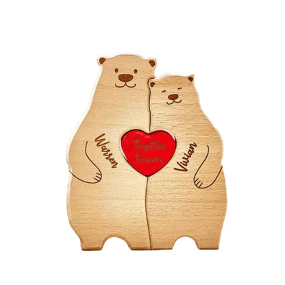 Rompecabezas familiar de madera personalizado