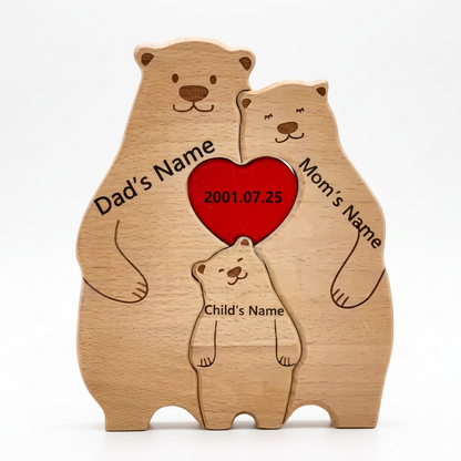 Rompecabezas familiar de madera personalizado
