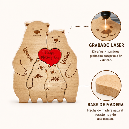 Rompecabezas familiar de madera personalizado